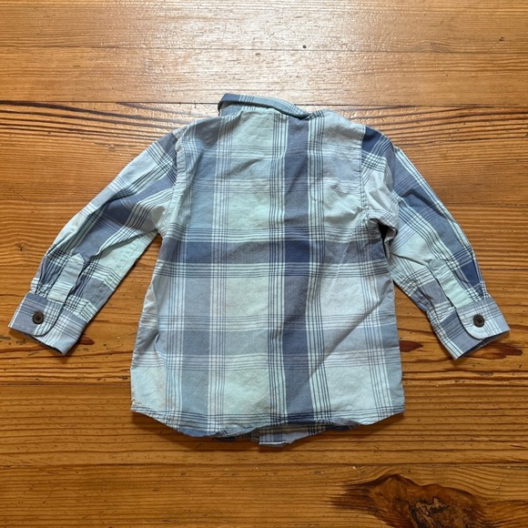 Cat & Jack Plaid Button Down Kids Blue Excellent Long Sleeve Pocket SIZE 18M - Picture 5 of 5